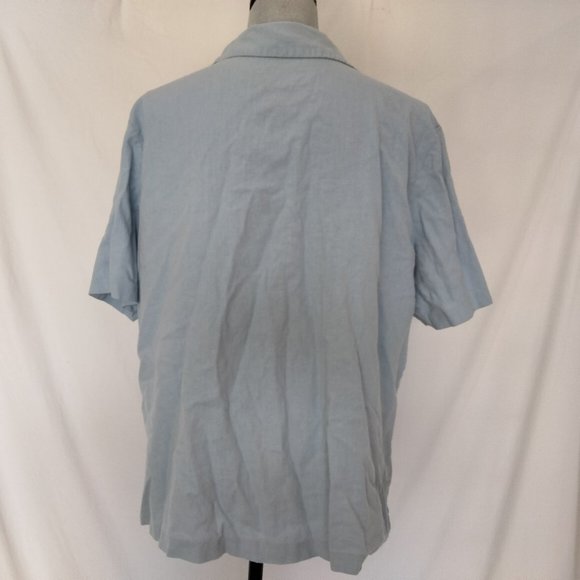 AKC Comfy Linen Soft Blue Short Sleeve Embroidery Top Size 2X. - Picture 4 of 6
